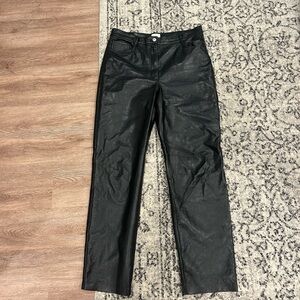 Wilfred Black Leather-Style Pants